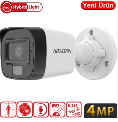 HIKVISION DS-2CD1041G2-LIUF 4MP 2.8MM 30 METRE IR SMART HYBRID LIGHT DAHİLİ MİKROFON IP BULLET KAMERA
